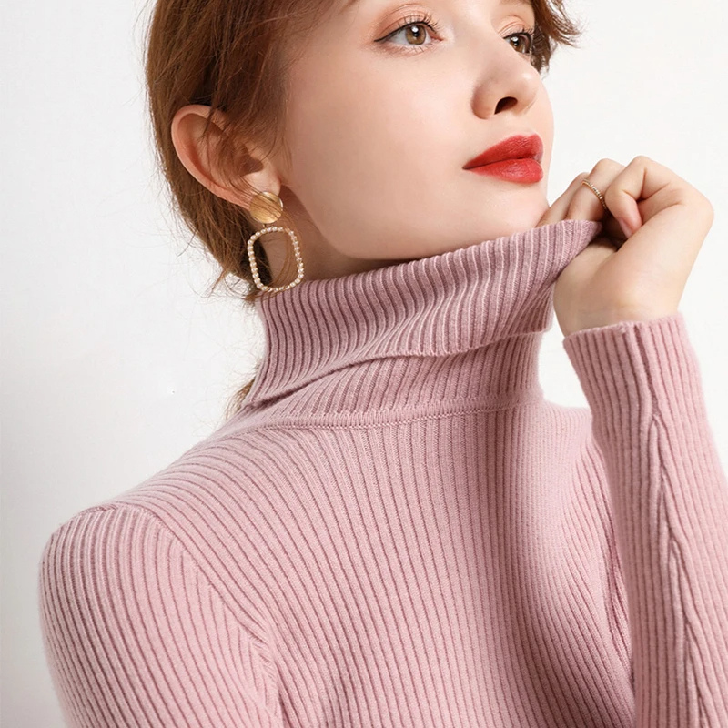 Women's Fitted Crew Neck Warm Knit Sweater