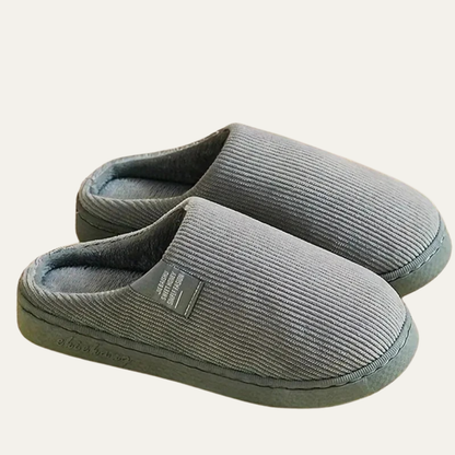 VogeLuxe | Women’s Corduroy Slip On Fleece Lined Mule Slippers