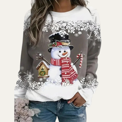 VogeLuxe | Women’s Festive Snowman Crewneck Sweatshirt