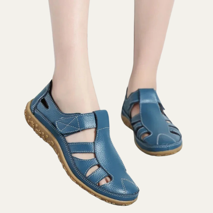 VogeLuxe | Women’s Closed Toe Caged Comfort Flat Shoe