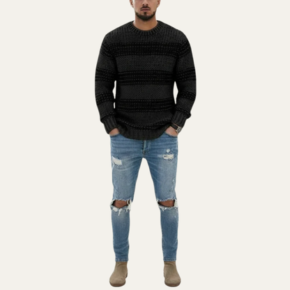 VogeLuxe | Men’s Chunky Striped Knit Sweater