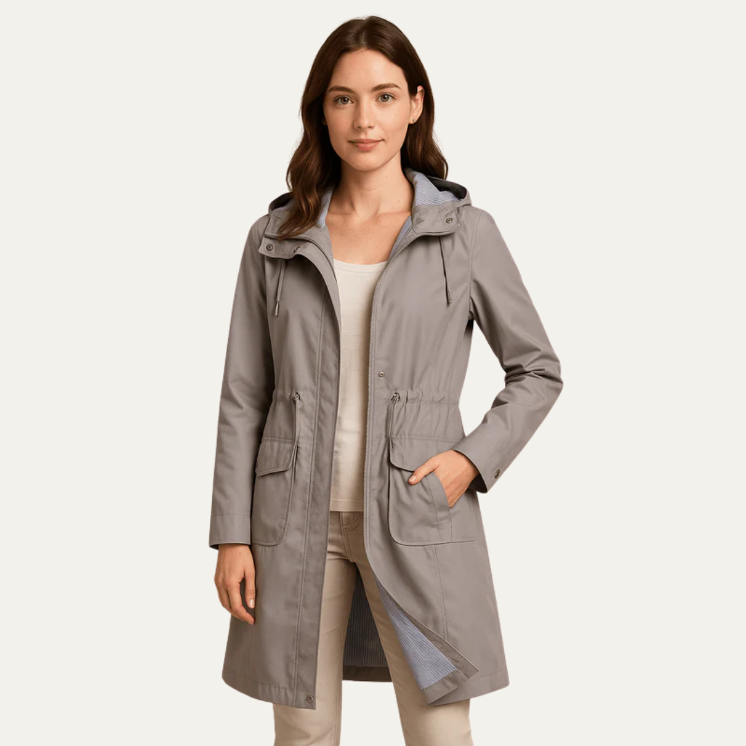 VogeLuxe | Women’s Drawstring Waist Hooded Anorak Jacket
