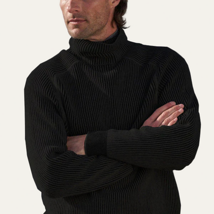 VogeLuxe | Men’s Heavy Rib Knit Turtleneck Sweater