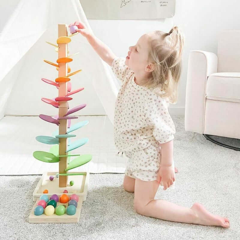 Colorful Wooden Marble Run Sound Toy for Kids - VogeLuxe