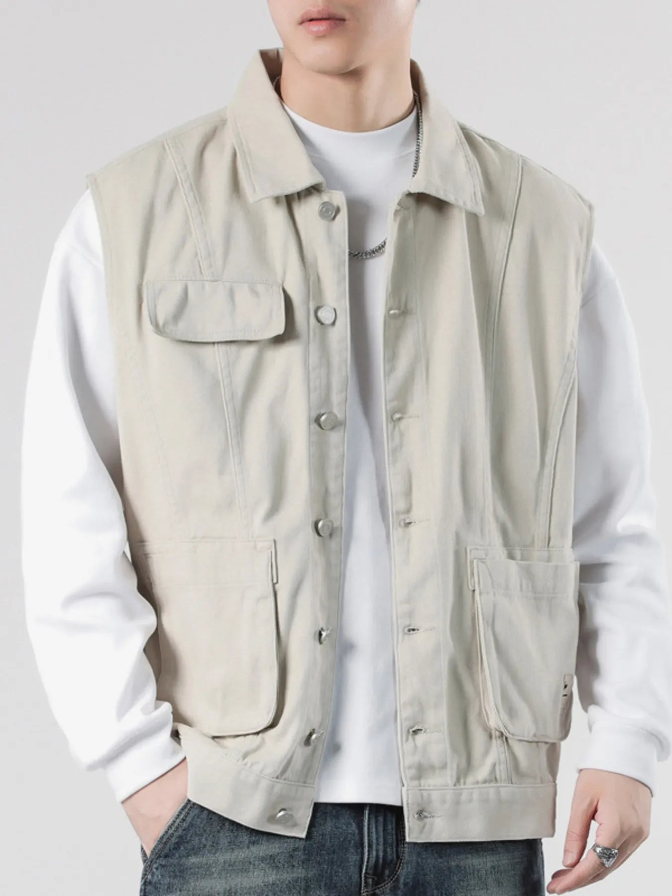 Big and Tall Mens Button Down Waistcoat - VogeLuxe