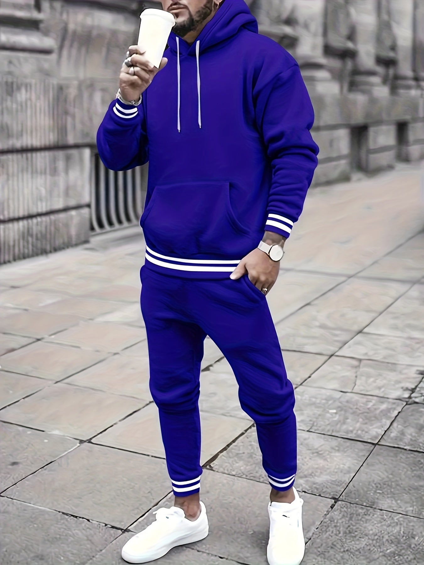 Relaxed Fit Graphic Print Men's Track Suit