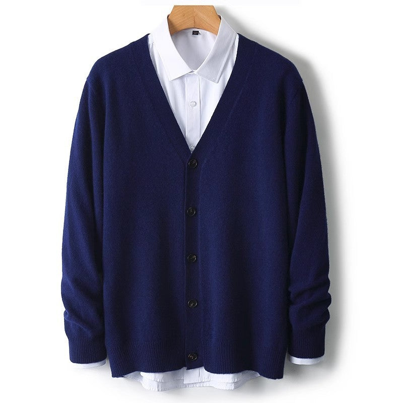Classic Men's Button Front Crew Sweater