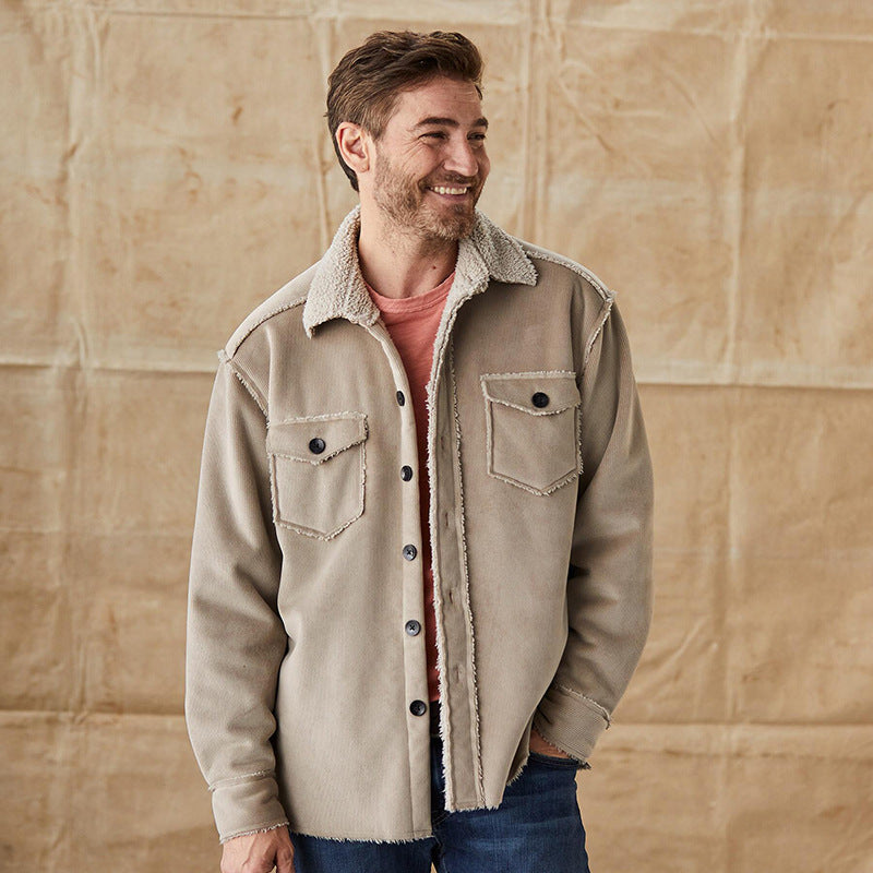 Classic Men's Corduroy Button Down Jacket - VogeLuxe