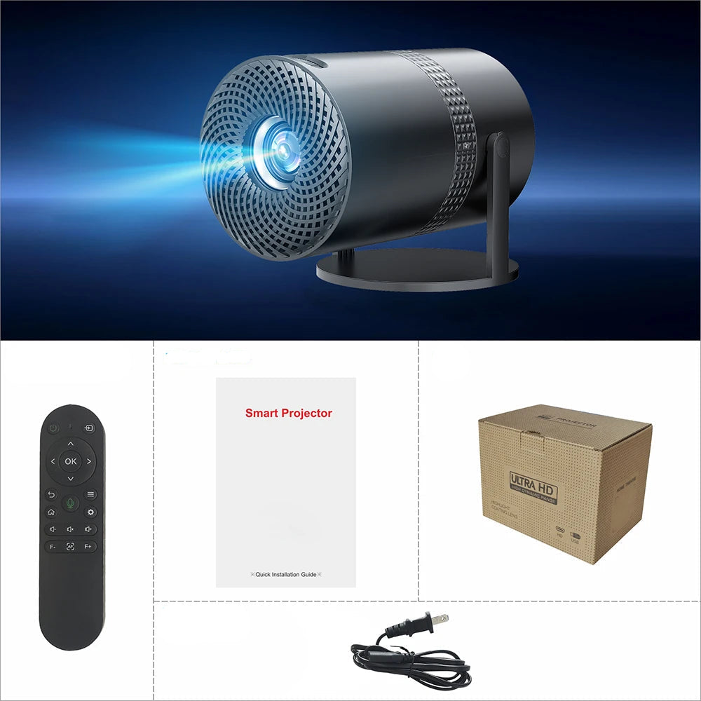 Compact Portable 4K HD Projector with Wi-Fi and Bluetooth - VogeLuxe