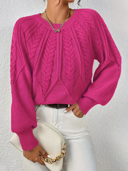 Soft Cable Knit Women's Raglan Sweater