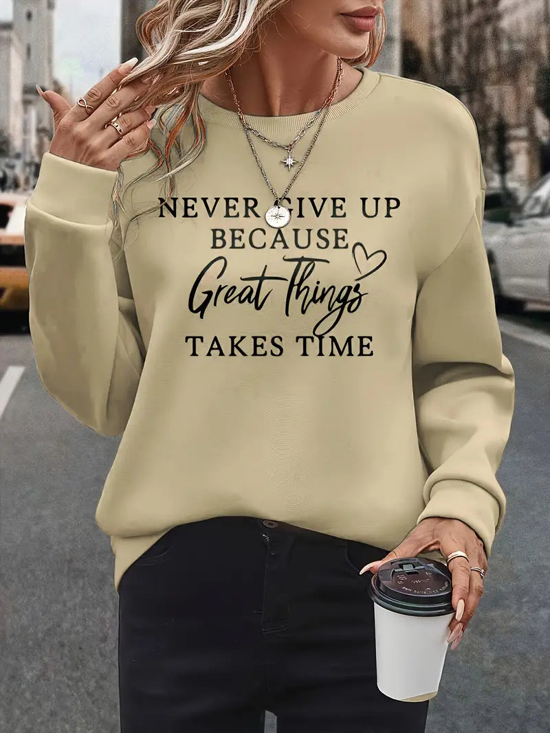 Women's Fashionable Graphic Sweatshirt for Fall Winter