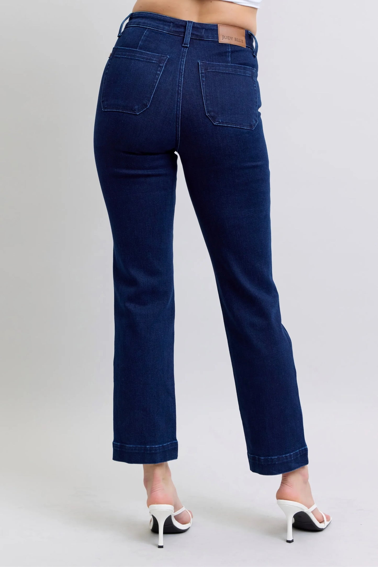 Classic Straight Leg Jeans with Knee Patches