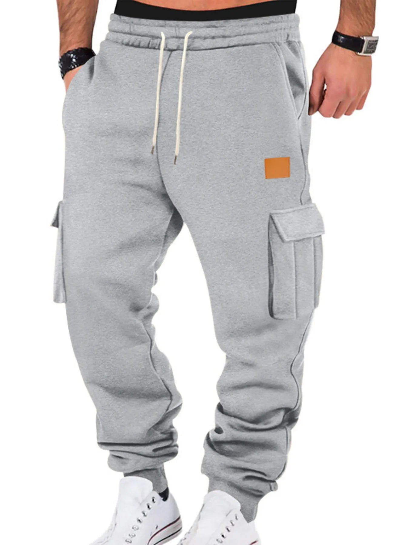 Men's Relaxed Fit Elastic Waist Cargo Joggers Plus Size
