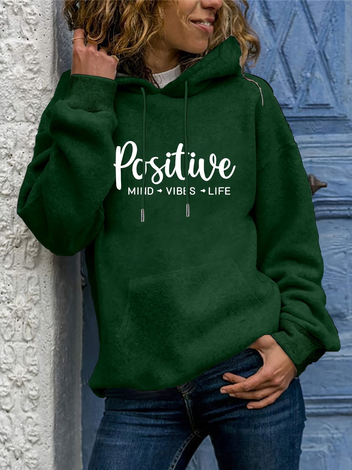Cozy Women's Loose Fit Hoodie with Fun Graphic Pocket