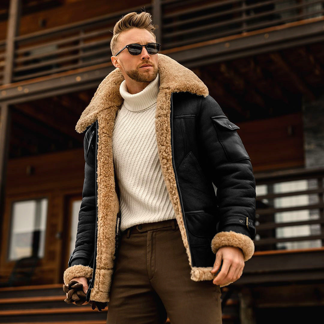Luxury Men's Sheepskin Pilot Jacket