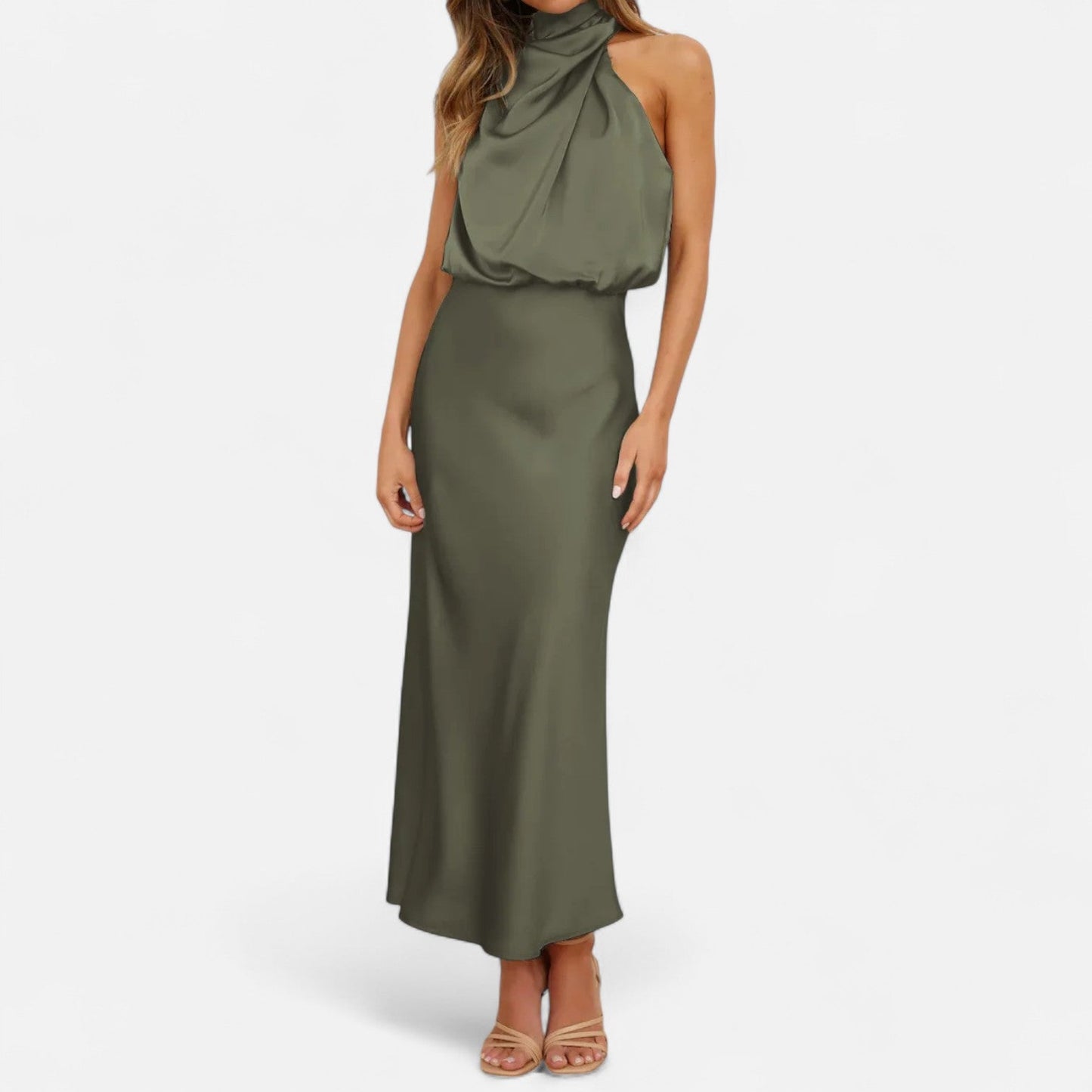 Elegant Satin Sleeveless Maxi Dress for Women