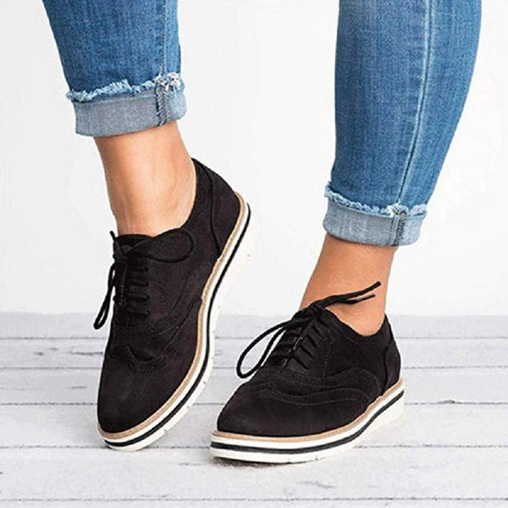 Comfortable Pink Suede Oxford Shoes for Women
