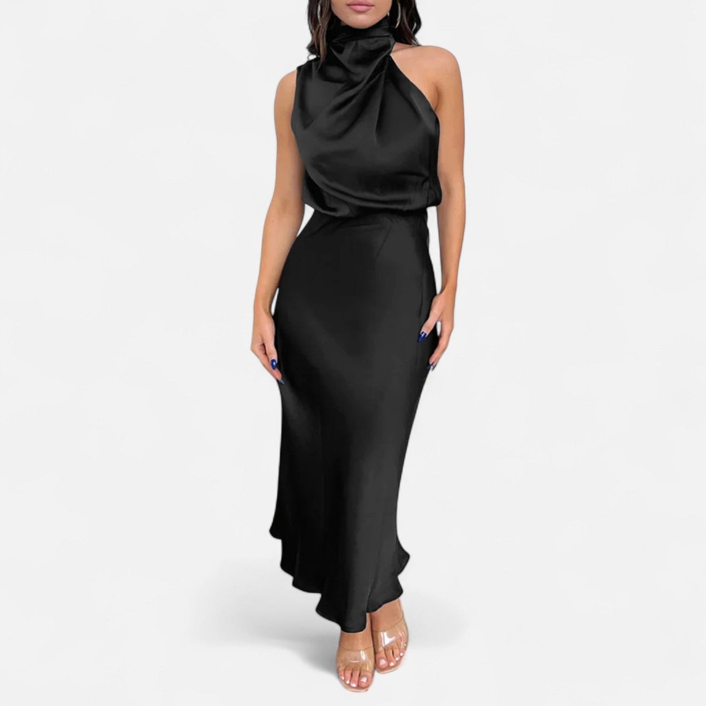 Elegant Satin Sleeveless Maxi Dress for Women