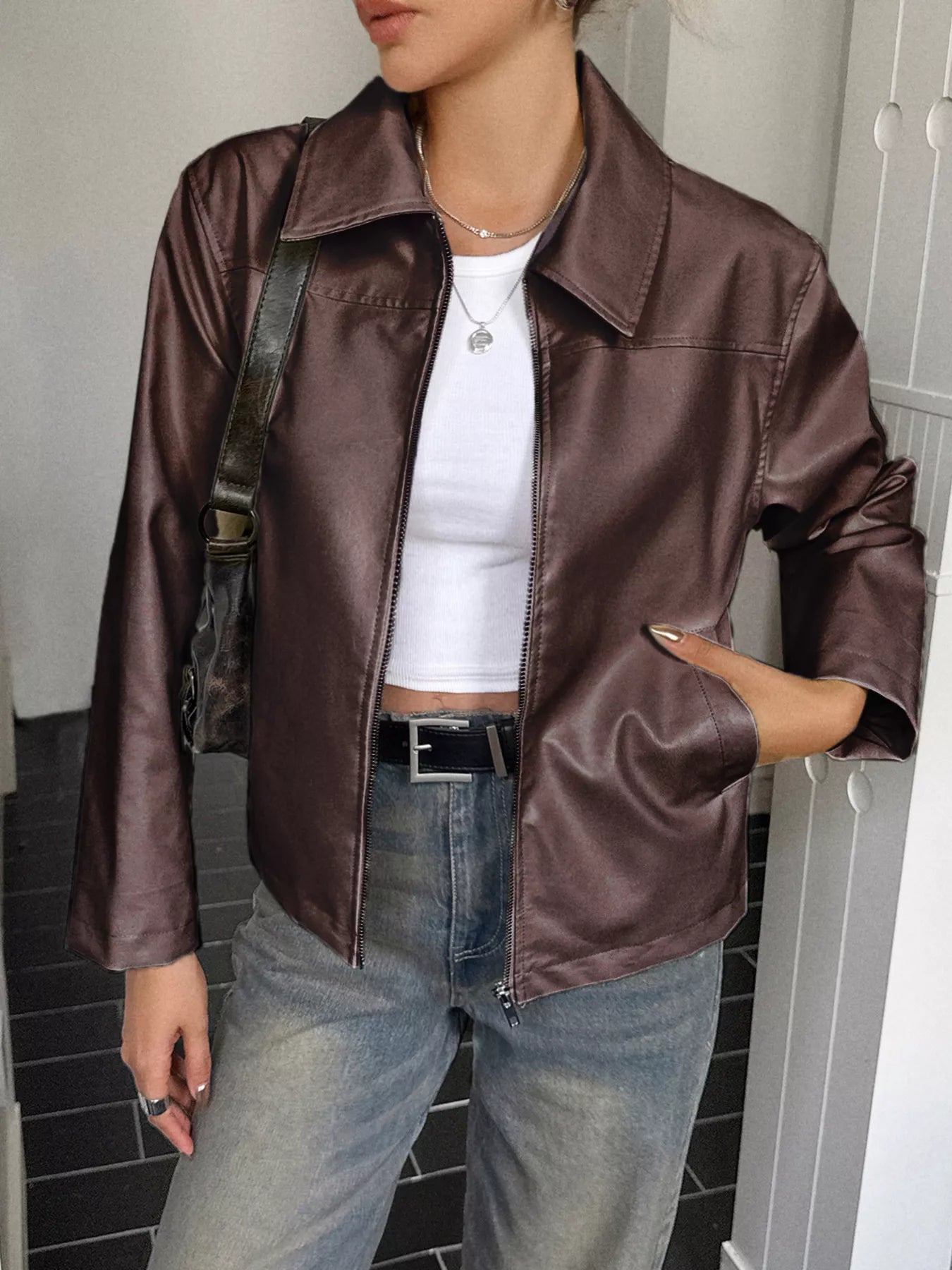 Luxury Real Leather Zip Jacket