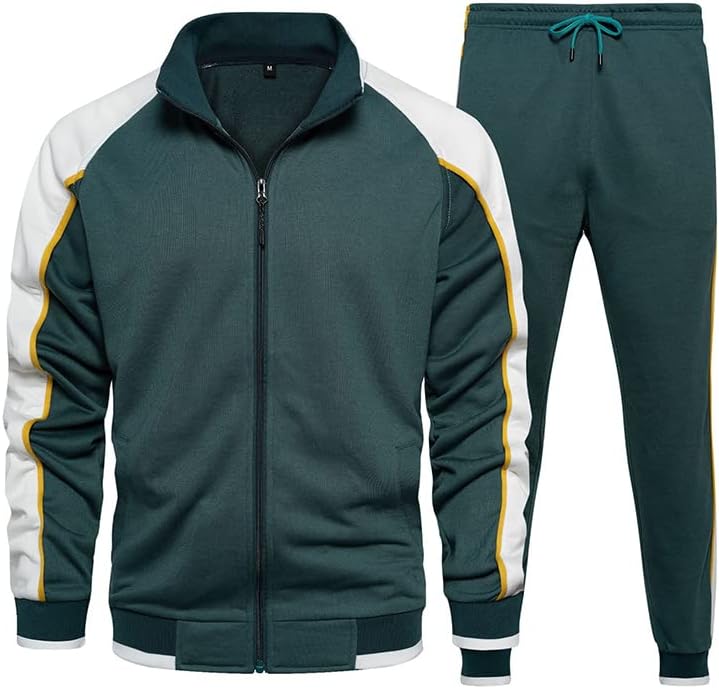 Sporty 2-Piece Mens Tracksuit with Striped Design - VogeLuxe