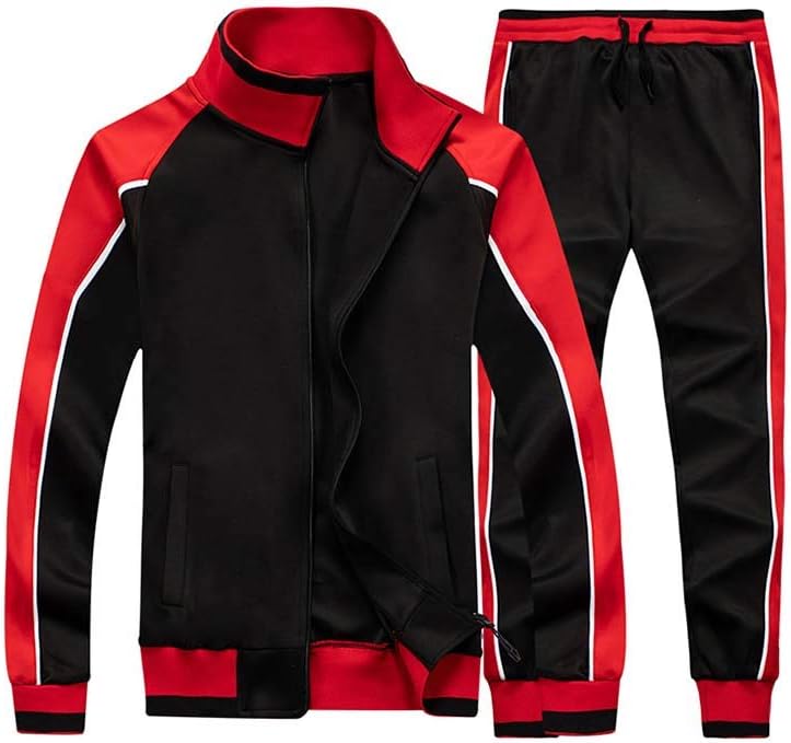 Sporty 2-Piece Mens Tracksuit with Striped Design