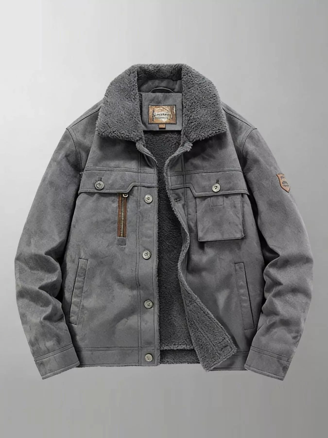 Big Size Mens Fleece Lined Parka Jacket