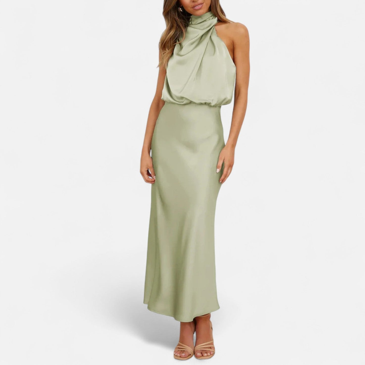 Elegant Satin Sleeveless Maxi Dress for Women