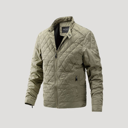 VogeLuxe | Men’s Winter Diamond Quilted Stand Collar Jacket