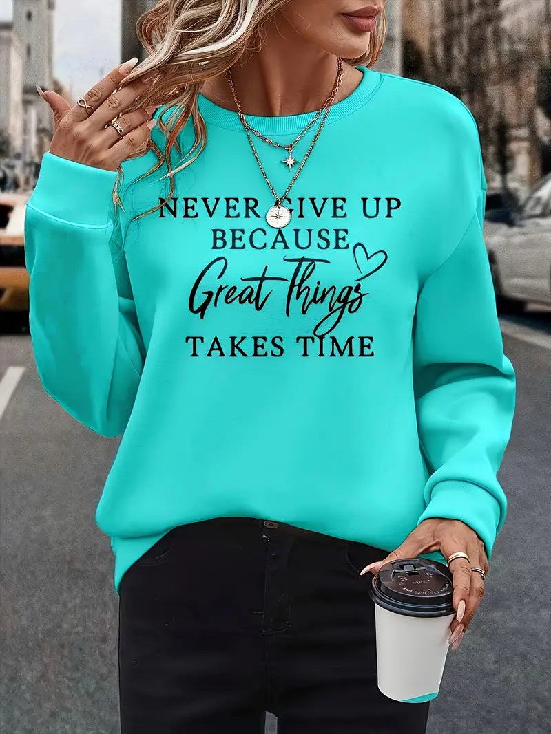 Women's Fashionable Graphic Sweatshirt for Fall Winter