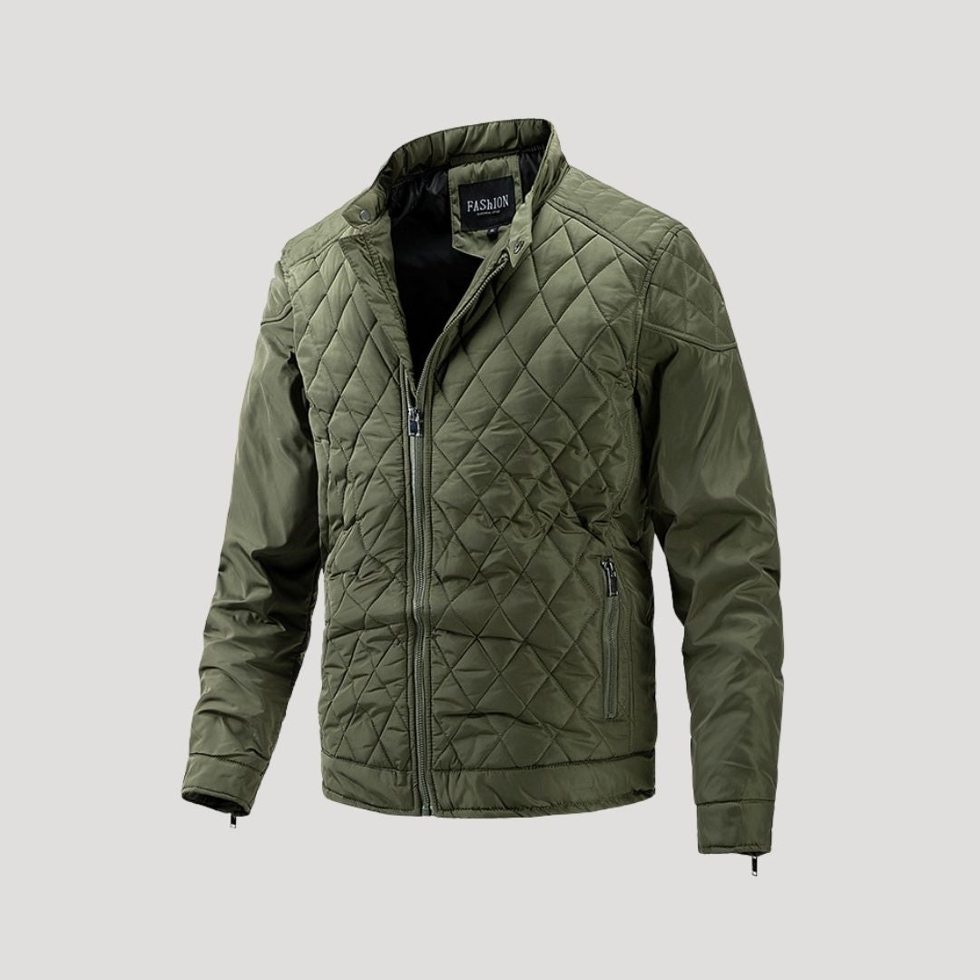 VogeLuxe | Men’s Winter Diamond Quilted Stand Collar Jacket