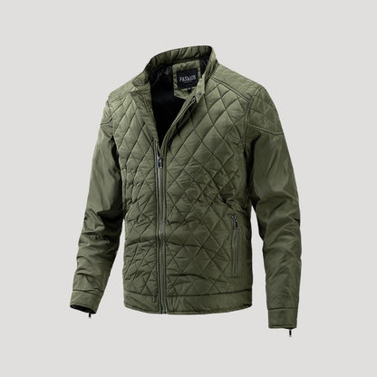 VogeLuxe | Men’s Winter Diamond Quilted Stand Collar Jacket