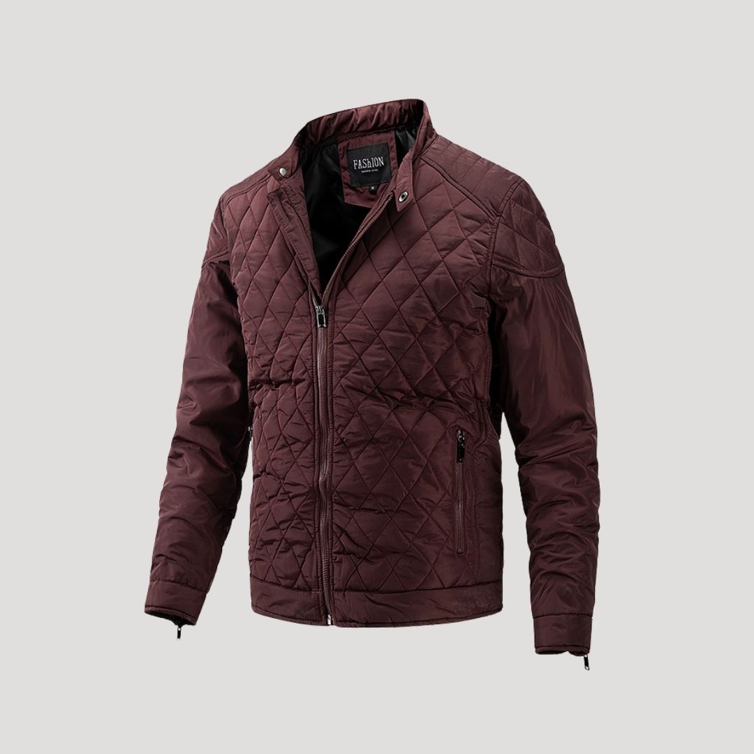 VogeLuxe | Men’s Winter Diamond Quilted Stand Collar Jacket