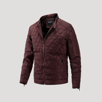VogeLuxe | Men’s Winter Diamond Quilted Stand Collar Jacket