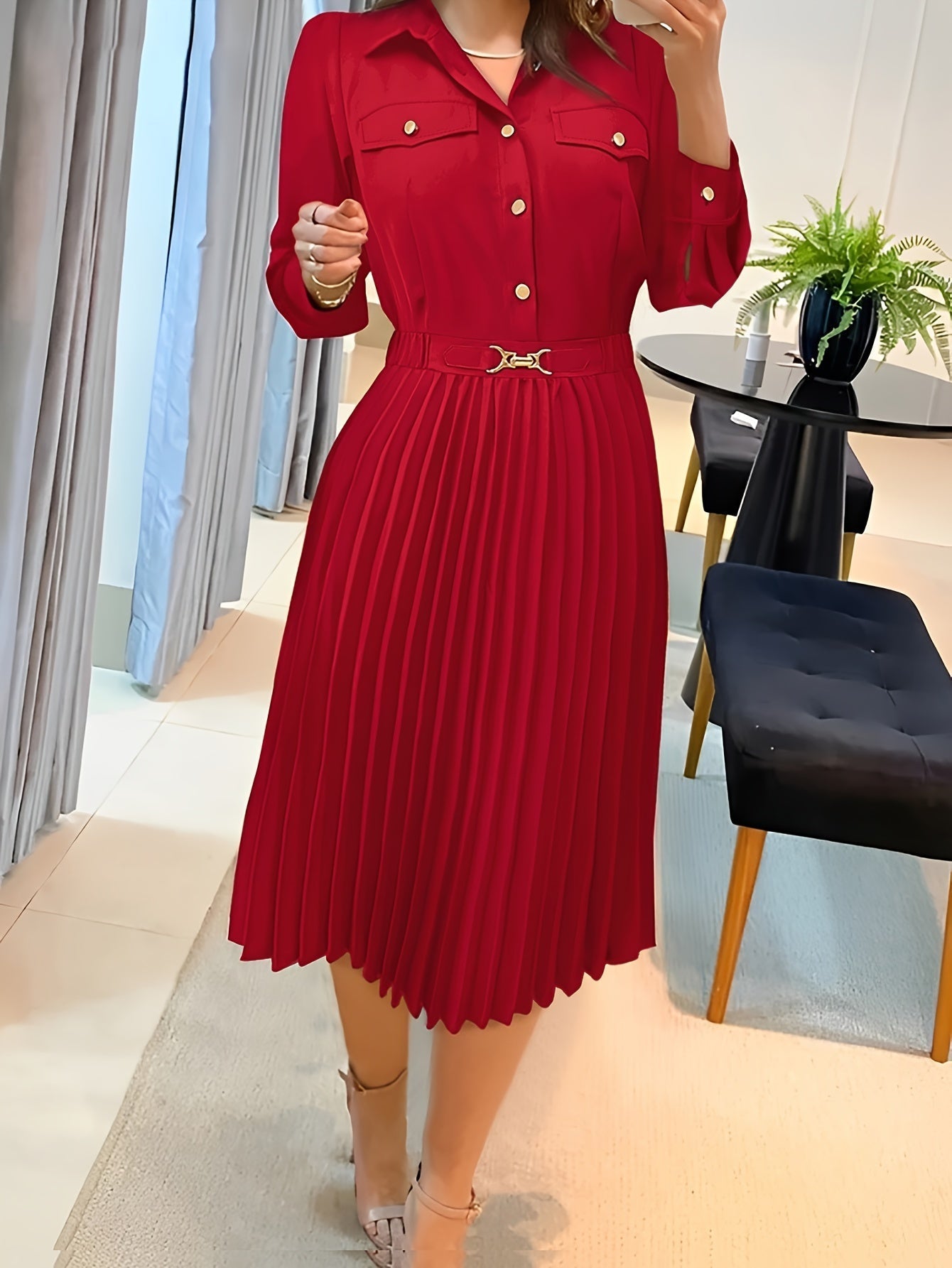 Elegant Long Sleeve Women's Formal Evening Dress