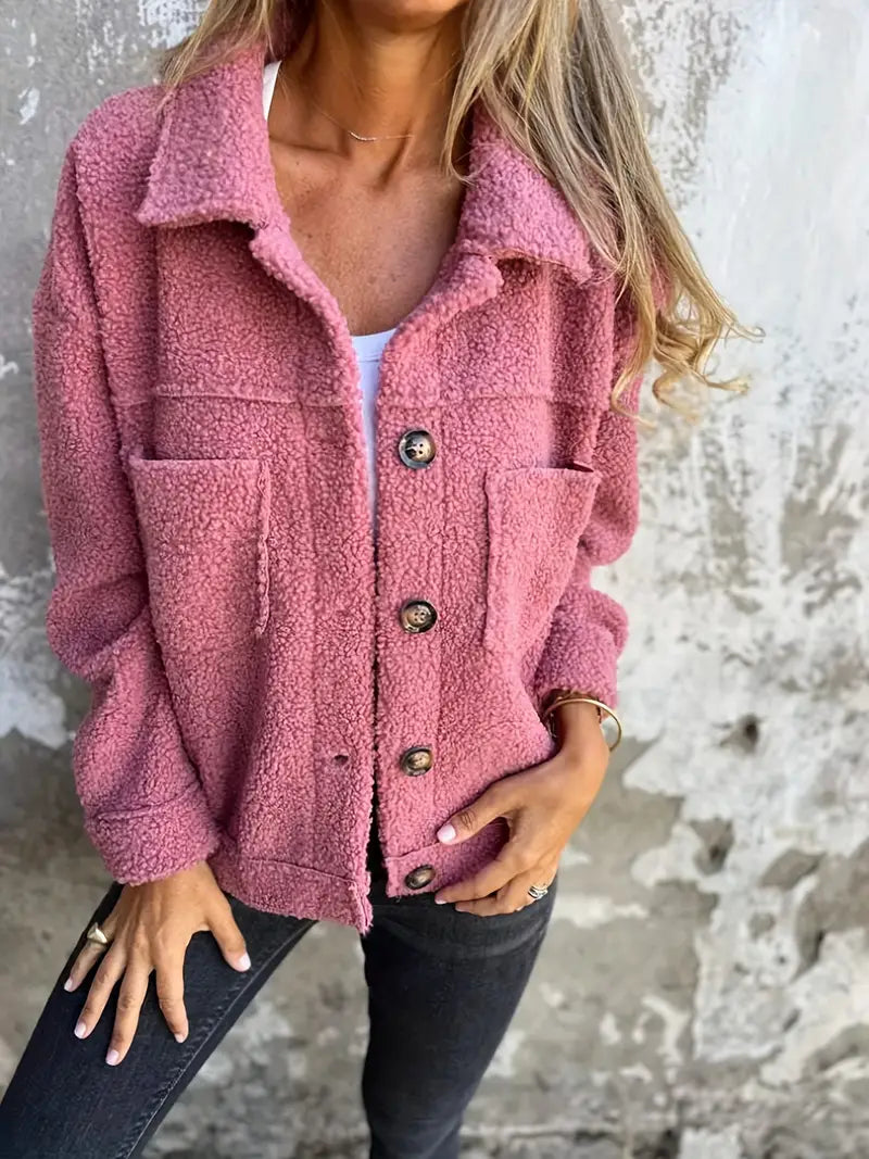 Relaxed Fit Ladies' Button Down Coat - VogeLuxe