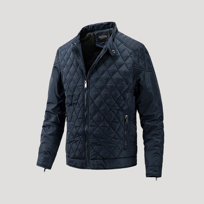 VogeLuxe | Men’s Winter Diamond Quilted Stand Collar Jacket