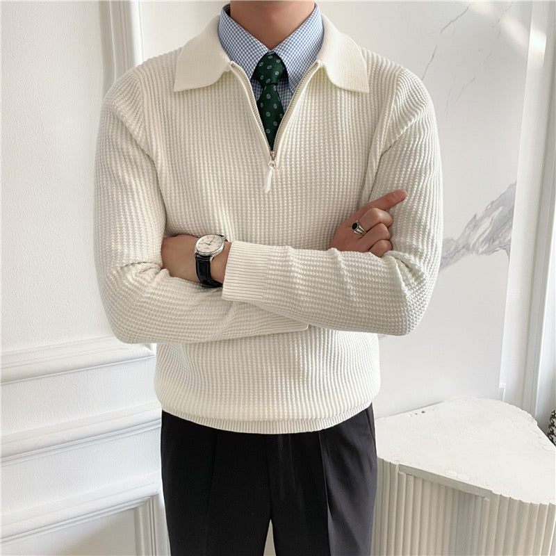 Soft Men's Cotton Half Zip Sweater - VogeLuxe