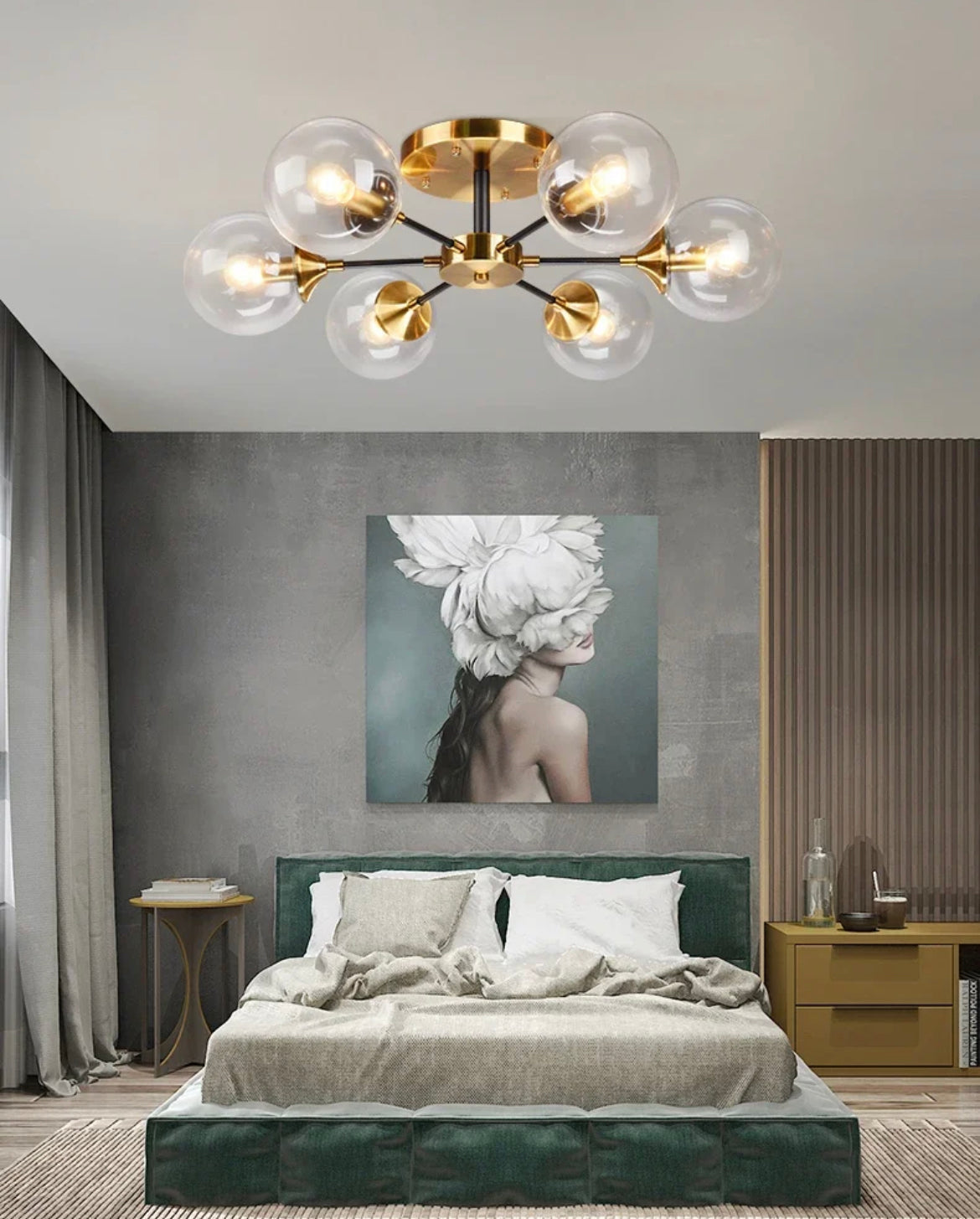 Green Glass Pendant Light Fixture