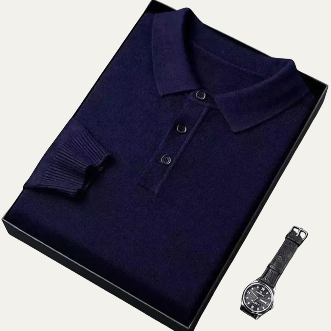 VogeLuxe | Men’s Cashmere Knitted Polo Shirt