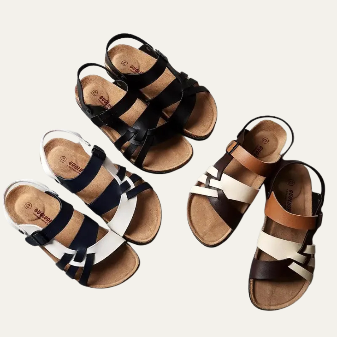 VogeLuxe | Women’s Woven Slingback Cork Footbed Sandals