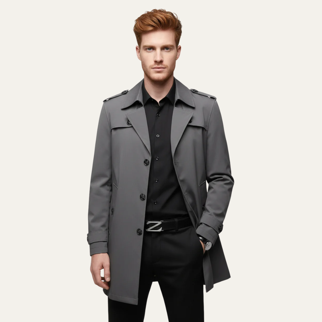 VogeLuxe | Men’s Classic Short Trench Coat