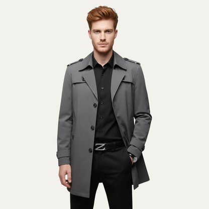 VogeLuxe | Men’s Classic Short Trench Coat