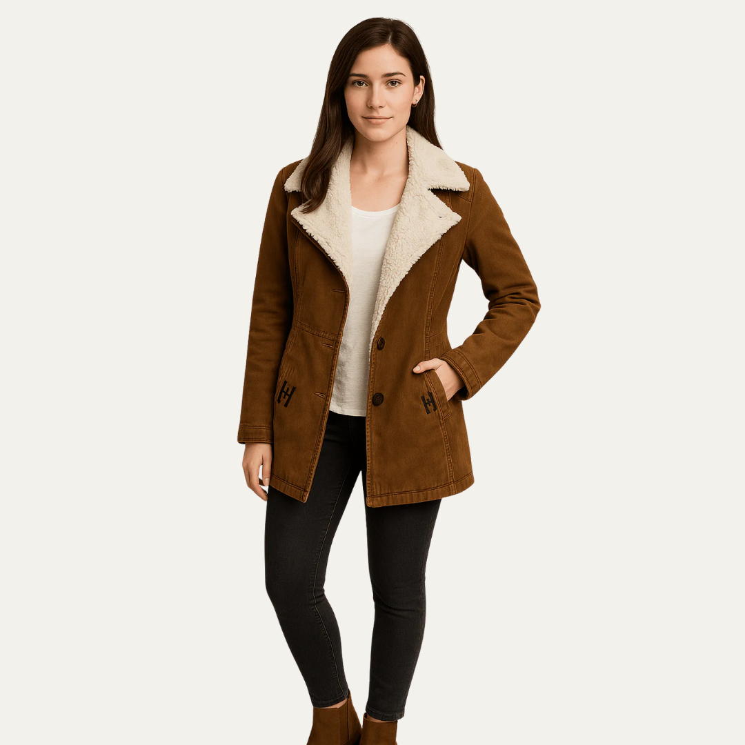VogeLuxe | Women’s Sherpa Collar Single-Breasted Jacket