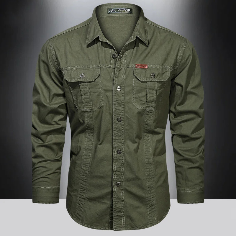 Practical Long Sleeve Work Shirt with Pocket Storage
