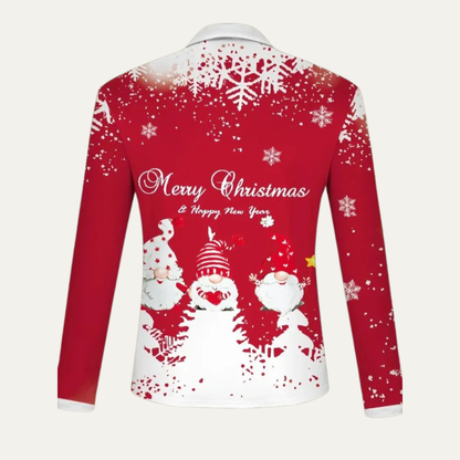 VogeLuxe | Men’s Christmas Quarter Zip Long Sleeve Polo Shirt