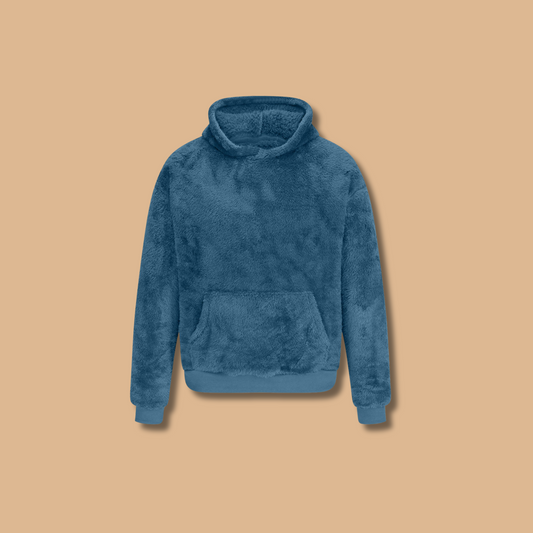 Warm Mens Fleece Hooded Sweatshirt with Big Pocket - VogeLuxe
