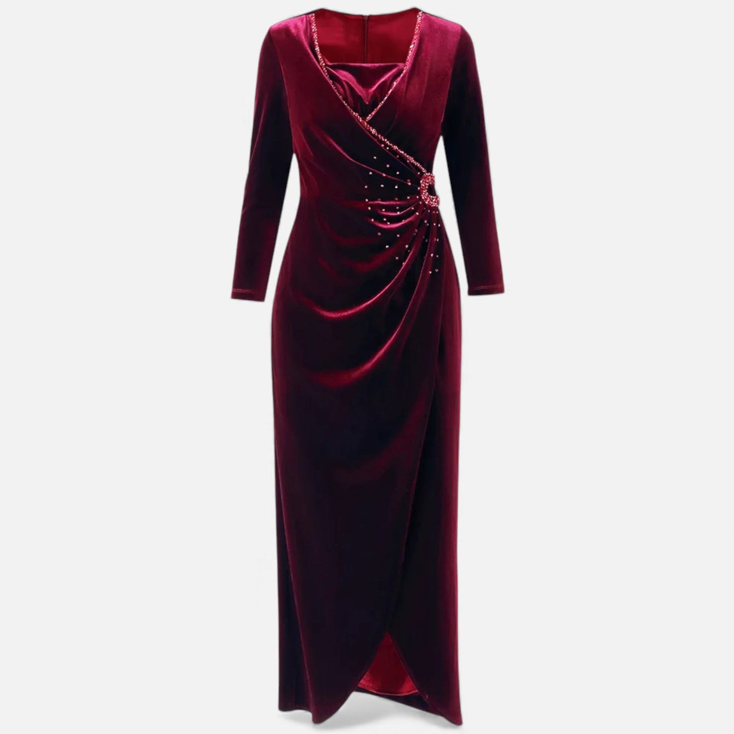 Luxurious Women's Velvet Wrap Around Dress - VogeLuxe