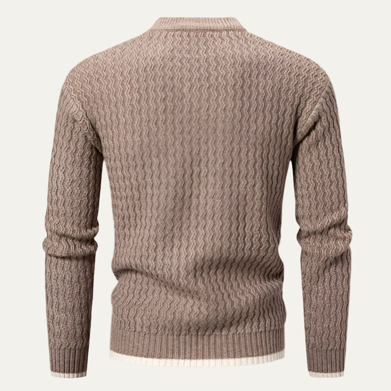 VogeLuxe | Men’s Textured Vertical Pattern Knit Sweater