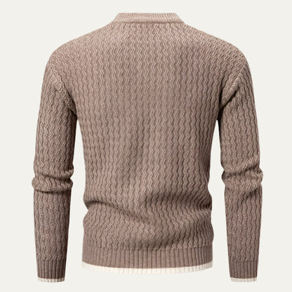 VogeLuxe | Men’s Textured Vertical Pattern Knit Sweater