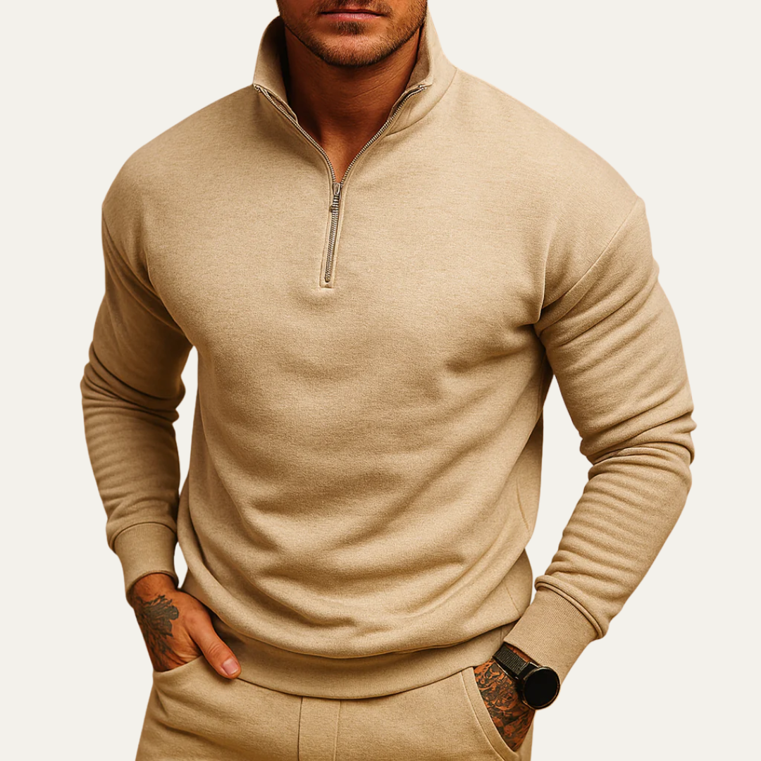 VogeLuxe | Men’s Quarter Zip Relaxed Fit Sweatshirt